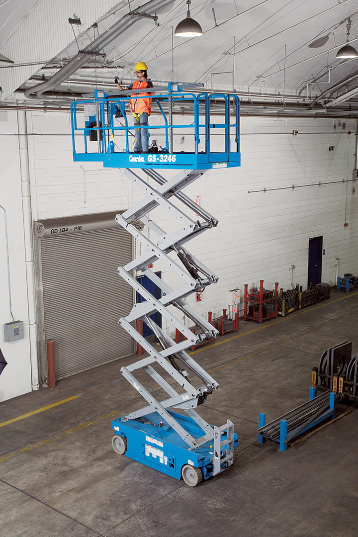3246 genie 32ft scissor lift rental wide