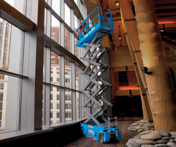 Genie GS 3232 32ft scissor lift rental narrow