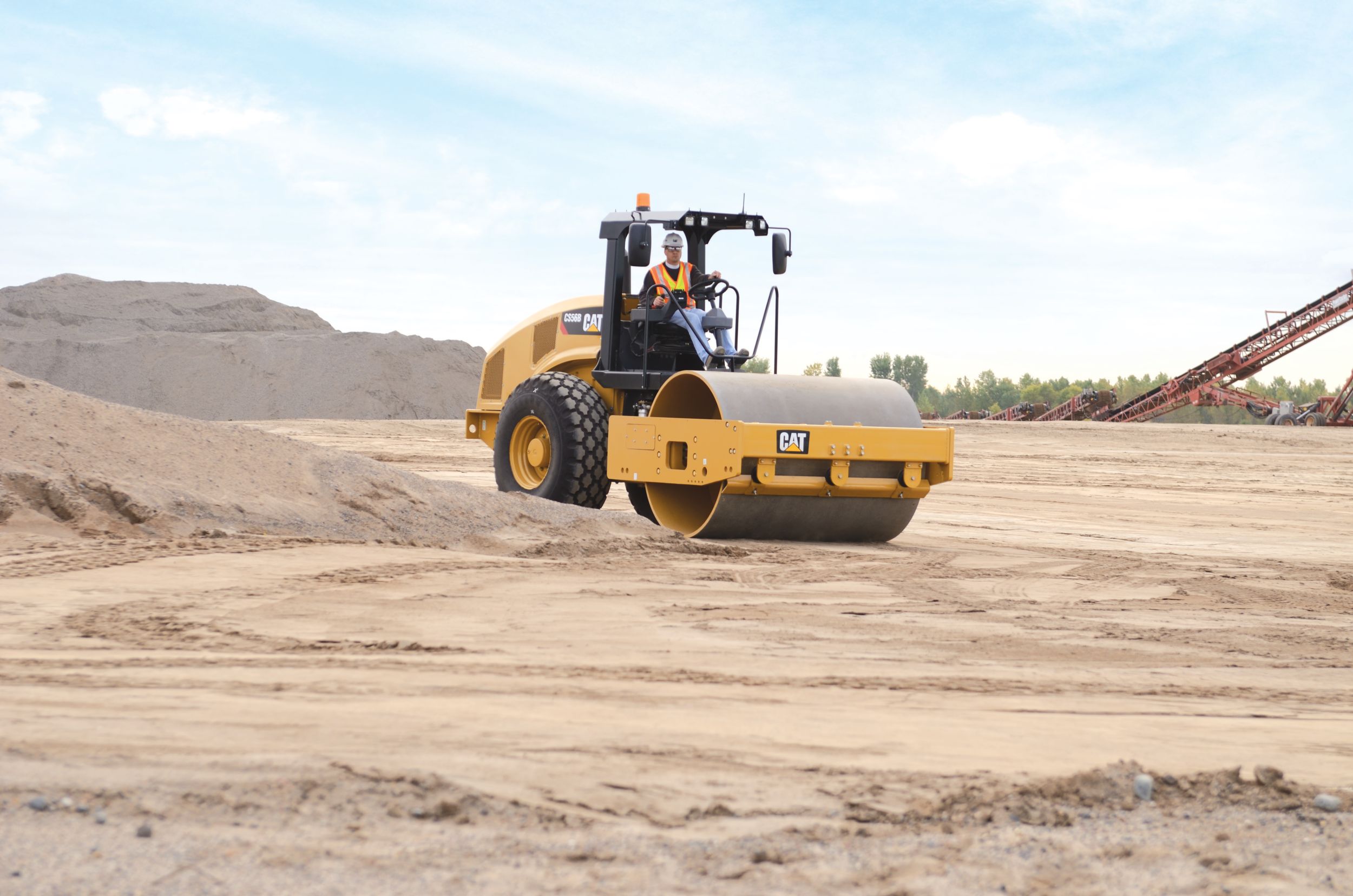cat cs56 single drum smooth roller compactor rentals