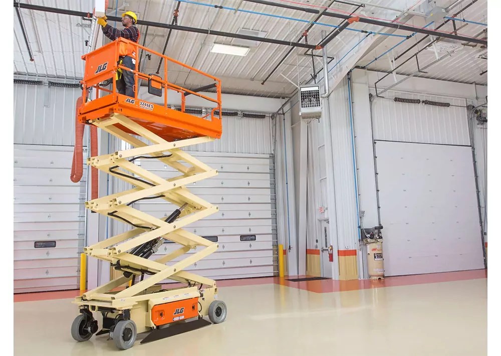 jlg es3246 wide platform 32ft scissor lift rentalsl