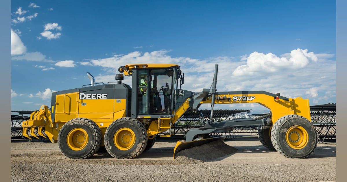 john deere 872 motor grader rental 16 ft