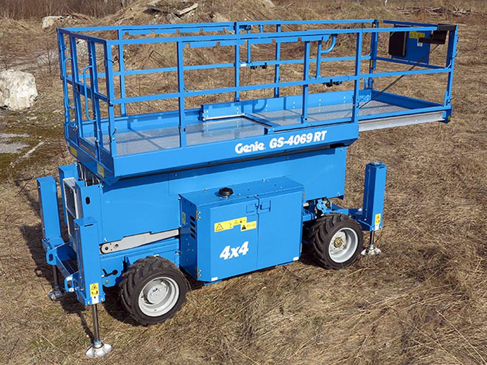 rough terrain 40ft scissor lift rental genie4069rt