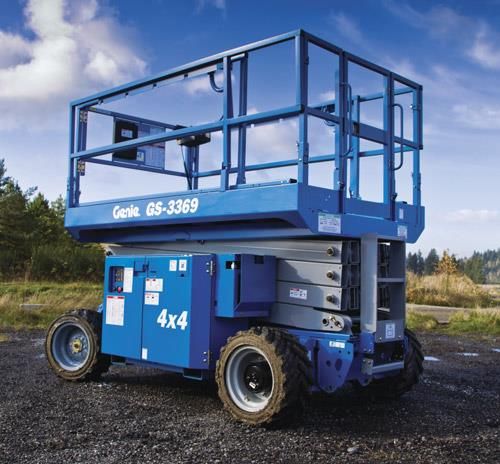 rough terrain scissor lift rental genie gs 3369 rt