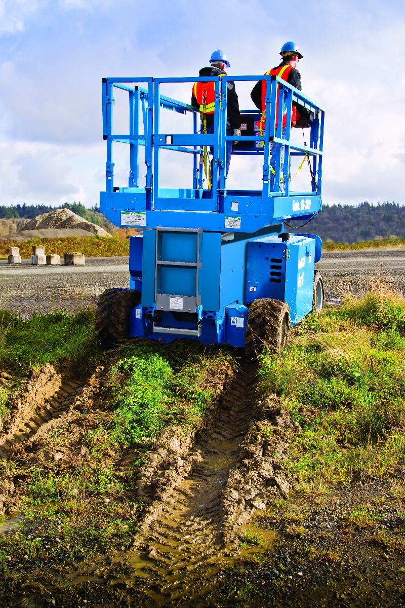 rough terrain scissor lift rental genie gs 3369rt
