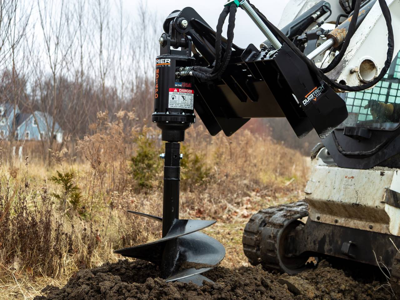 skid steer auger attachment rental