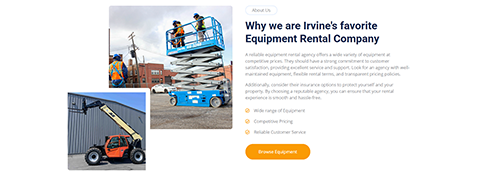 Irvine Equipment- 949-407-8084