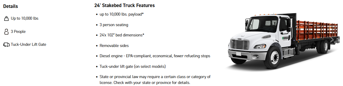 24 ft flatbed truck rental