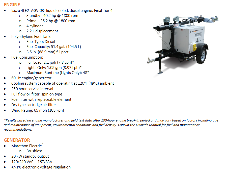 mobile light tower rental